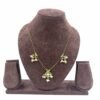 Invisible chain necklace with red floral pendant