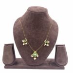 Invisible chain necklace with red floral pendant